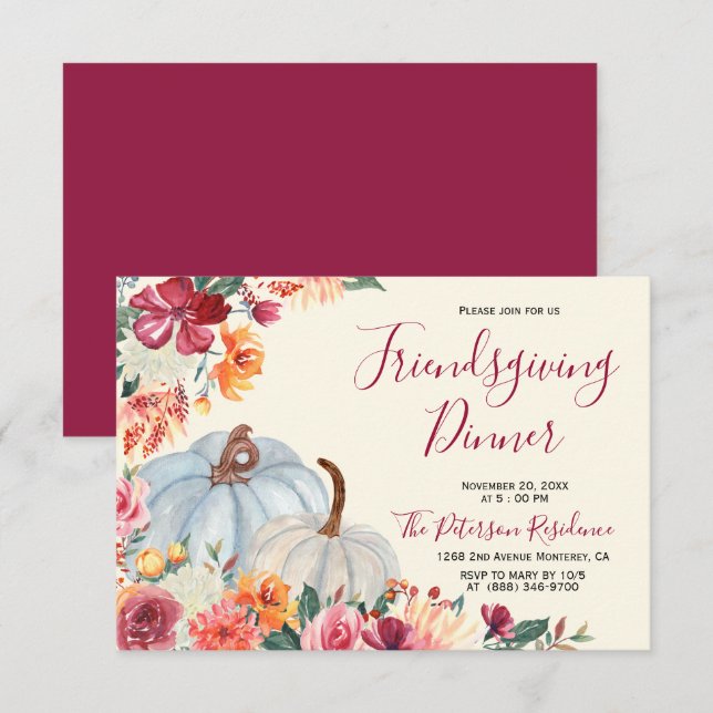 Invitaciones para dar amistad a las flores de Borg (Anverso / Reverso)