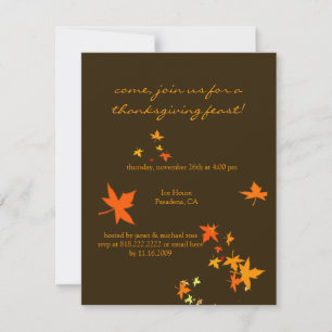 Invitaciones para dar gracias, hojas de arce