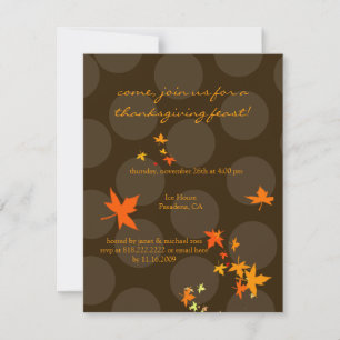 Invitaciones para dar gracias, hojas de arce