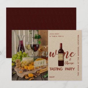 Invitaciones para degustación de vino y queso Kraf