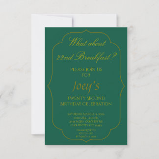 Invitaciones para desayuno de cumpleaños número 22