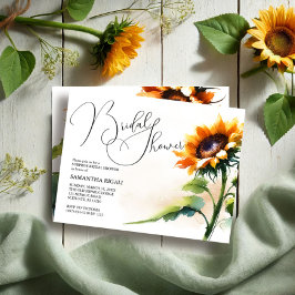 Invitaciones para Desayuno de Novia con Girasoles