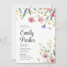 Invitaciones para Desayuno de Novia de Flores Silv