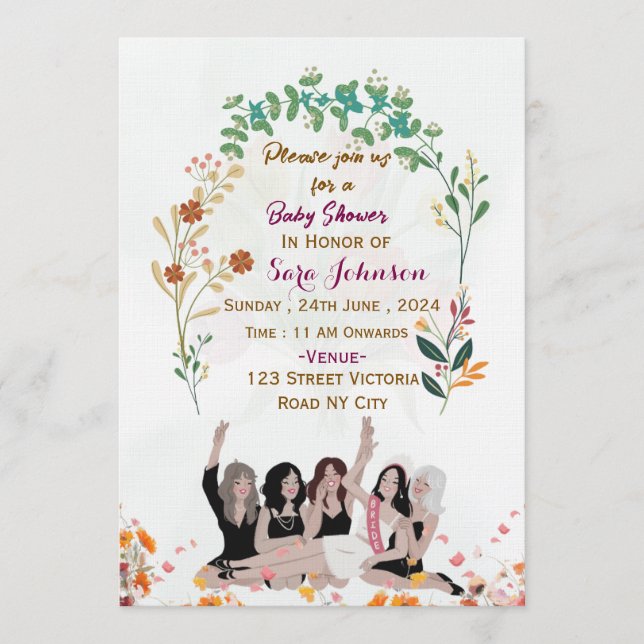 Invitaciones para Despedida de Soltera  (Anverso)