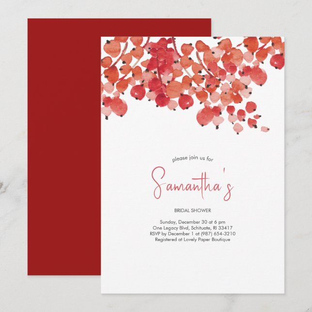 Invitaciones para Despedida de Soltera con Acuarel (Anverso / Reverso)