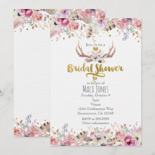 Invitaciones para Despedida de Soltera con Flores