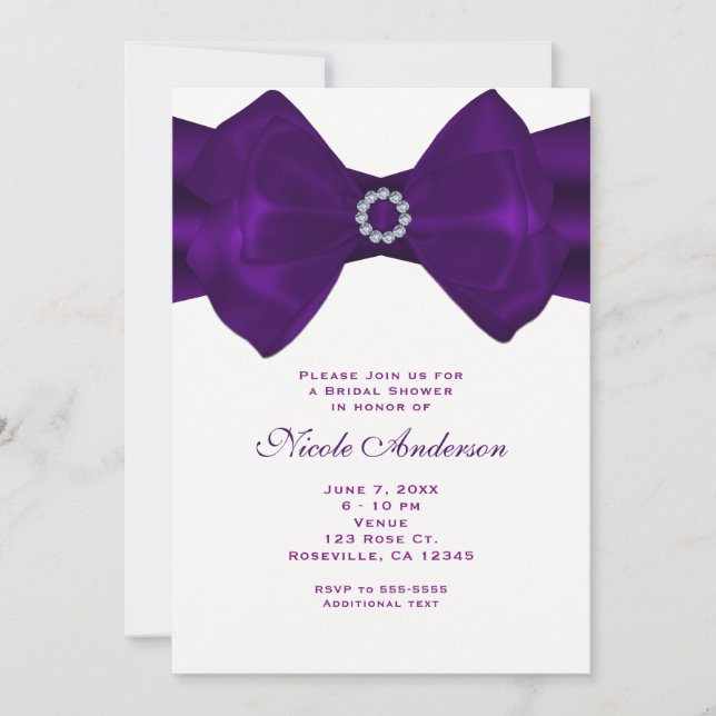 Invitaciones para Despedida de Soltera con Listón  (Anverso)