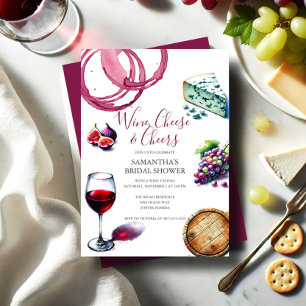 Invitaciones para Despedida de Soltera con Vino y 