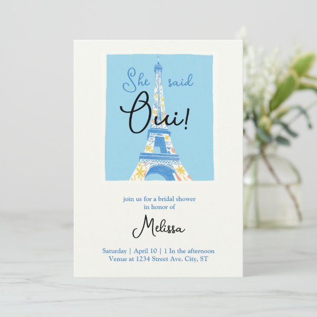 invitaciones para despedida de soltera en la Torre (Anverso de pie)