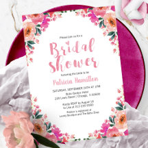 Invitaciones para Despedida de Soltera Floral Rosa