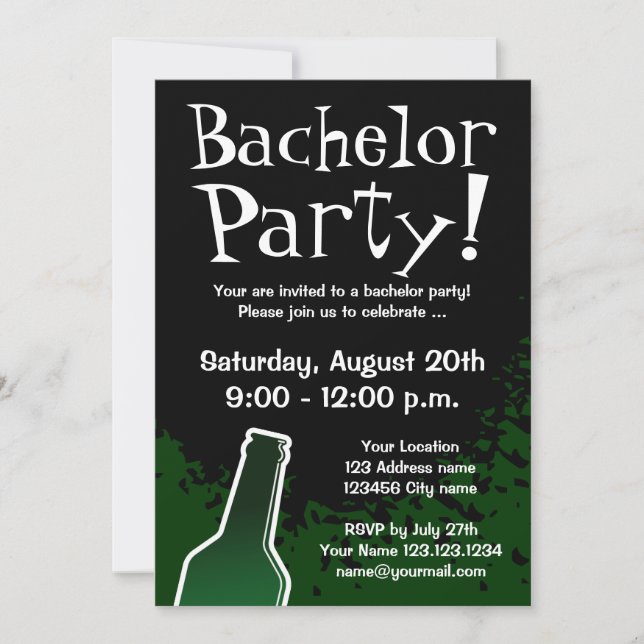 Invitaciones para despedida de soltero | Invitacio (Anverso)