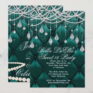 Invitaciones para Diamante, Perlas y Bling Party