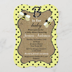 Invitaciones para ducha Bee Baby