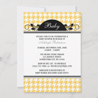 Invitaciones para ducha con gafas amarillas y blan