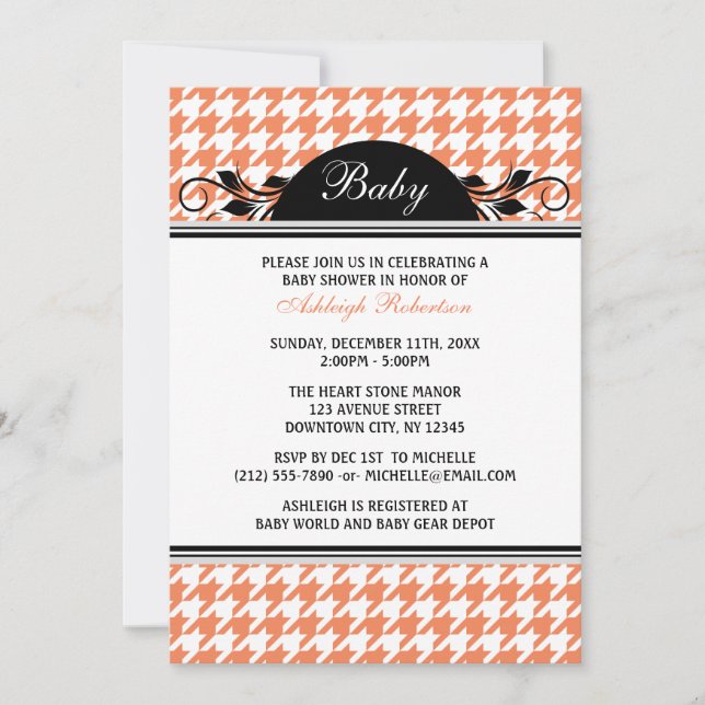 Invitaciones para ducha con gafas de naranja y gaf (Anverso)