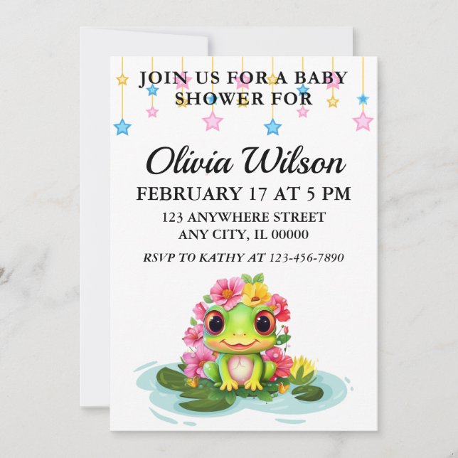 Invitaciones para ducha de bebé, invitaciones para (Anverso)