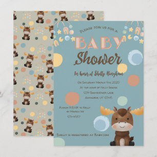 Invitaciones para ducha de bebé Moose y Mobile