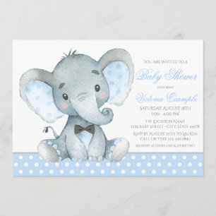 Invitaciones para ducha de Elephant Baby Boy