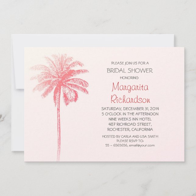 invitaciones para duchas de novias en la playa de  (Anverso)