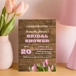 Invitaciones para duchas de novias Tulips & Barnwo