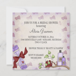 Invitaciones para duchas nupciales (tema de bellez