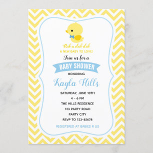 Invitaciones para duck Baby Shower (niño amarillo)