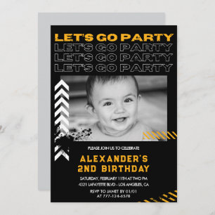 Invitaciones para el 2º cumpleaños de Black Boy Ph