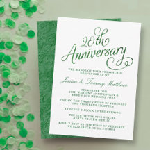 Invitaciones para el 20º Aniversario de Bodas de E
