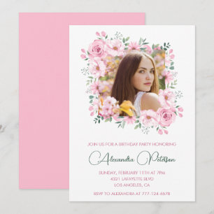 Invitaciones para el 21º cumpleaños Foto Boho Eleg