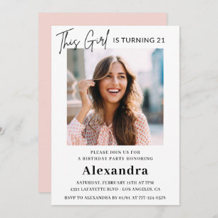 Invitaciones para el 21° cumpleaños Foto Mujer ele