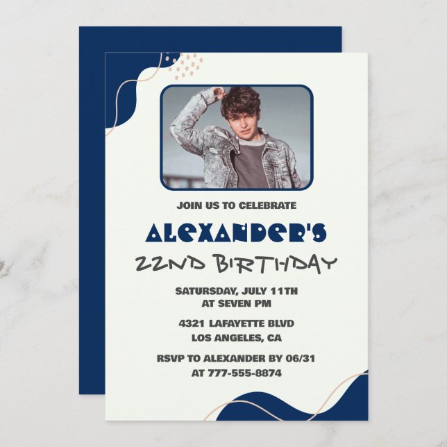 Invitaciones para el 22° aniversario Hombres Armad (Anverso / Reverso)