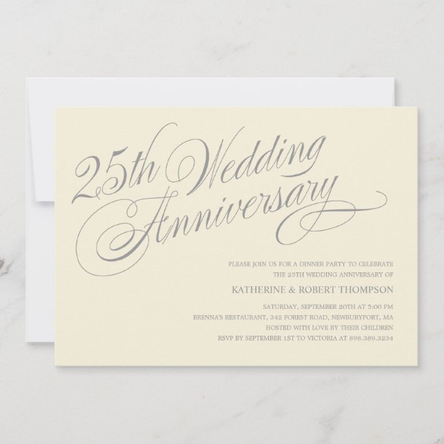 Invitaciones para el 25º aniversario (Anverso)