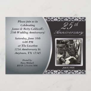 Invitaciones para el 25º Aniversario de Boda
