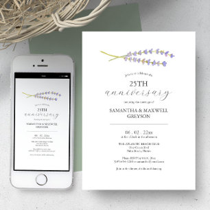 Invitaciones para el 25º aniversario del Boda