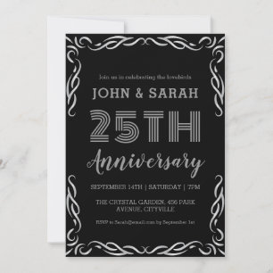 invitaciones para el 25º aniversario del boda de p