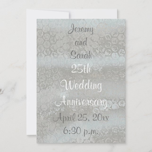 Invitaciones para el 25º aniversario del Boda de P (Anverso)