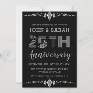 invitaciones para el 25º aniversario del boda de p