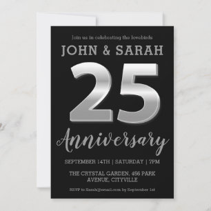 invitaciones para el 25º aniversario del boda de p