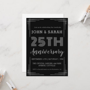 invitaciones para el 25º aniversario del boda de p