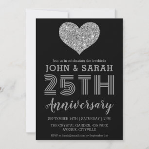 invitaciones para el 25º aniversario del boda de p