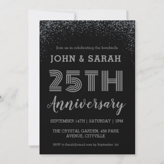 invitaciones para el 25º aniversario del boda de p