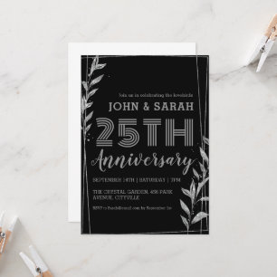 invitaciones para el 25º aniversario del boda de p