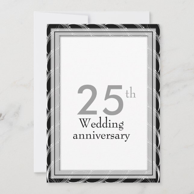 Invitaciones para el 25º aniversario - Plata (Anverso)