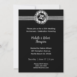 Invitaciones para el 25 Aniversario de Boda