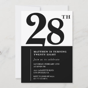 Invitaciones para el 28 aniversario Elegante blanc