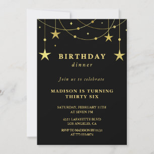 Invitaciones para el 36 cumpleaños de Black Gold  