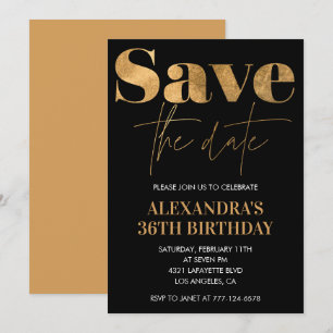 Invitaciones para el 36 cumpleaños de Black Gold, 