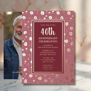 Invitaciones para el 40º Aniversario de Boda Ruby
