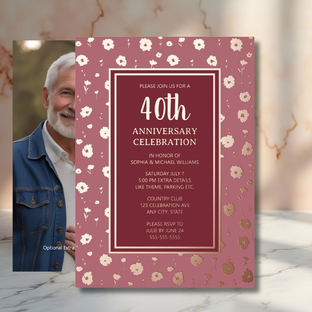 Invitaciones para el 40º Aniversario de Boda Ruby  (Subido por el creador)