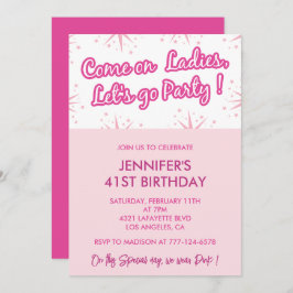 Invitaciones para el 41º cumpleaños Trendy Fun Gir